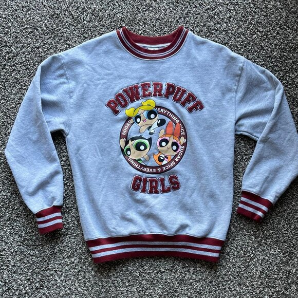 Grey And Red Vintage Powerpuff Girls crewneck sweatshirt, Pullover Top - Picture 1 of 4